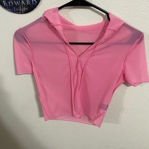 Cropped collared shirt